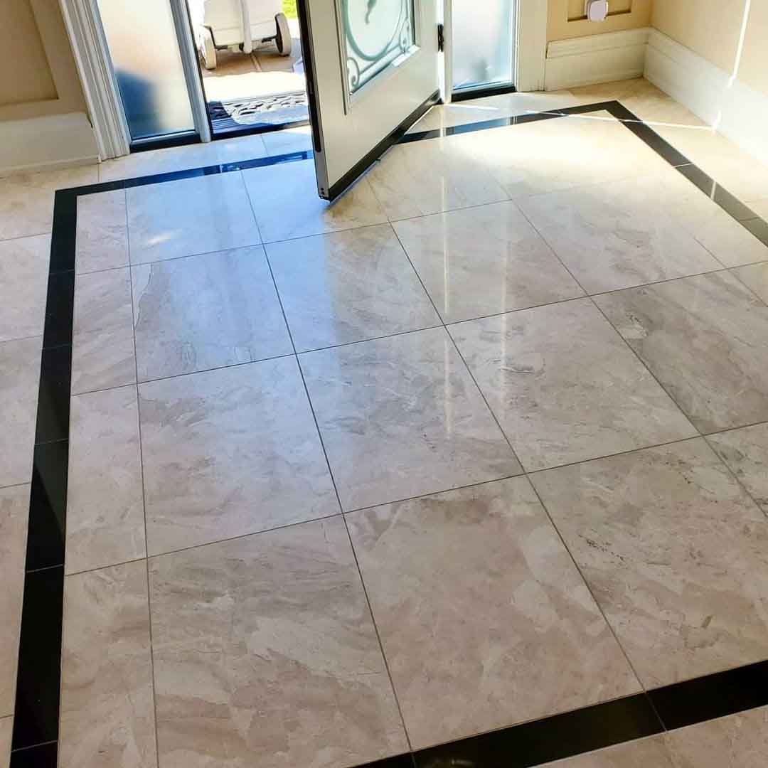 Patina marble floor finish