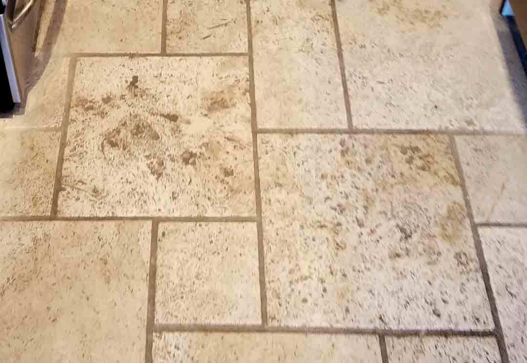 Travertine cleaning before 2
