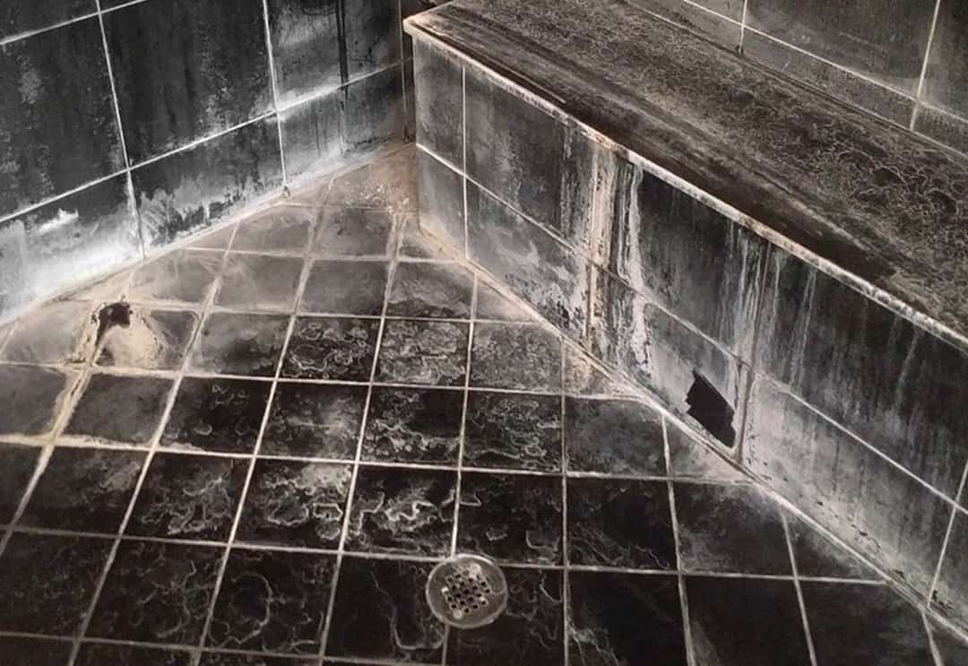 Granite shower cleaning before