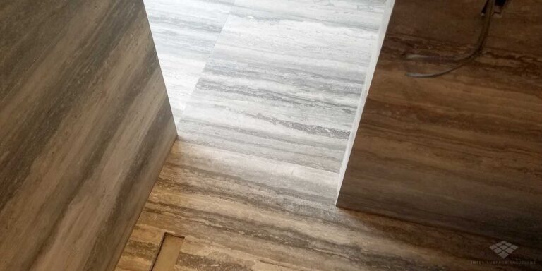 Honed marble travertine floor