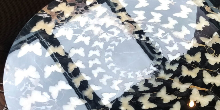 Butterfly marble table
